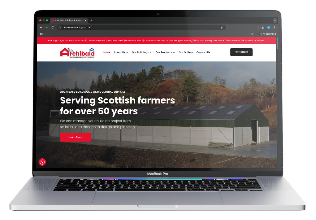 Mockup of Archibald Website