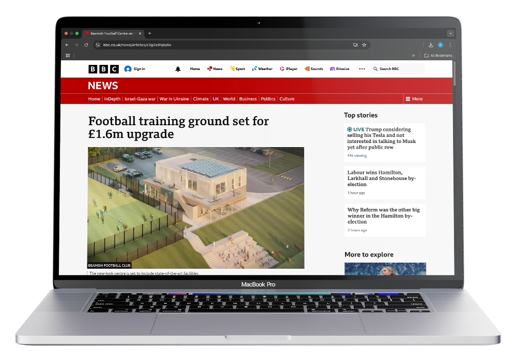 Mockup of BBC Article