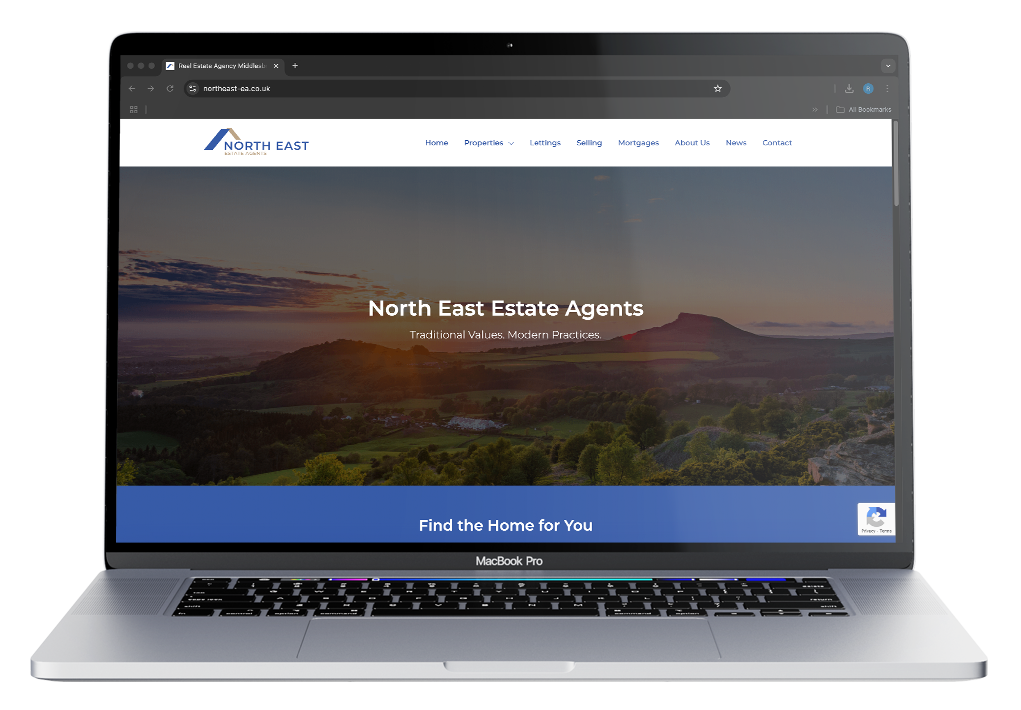 Mockup of North East Estate Agents Website